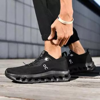 2025 новые мужские туфли большого размера, дышащая сетка, универсальная повседневная обувь, модные амортизирующие кроссовки, мужские полые спортивные туфли 39 белый