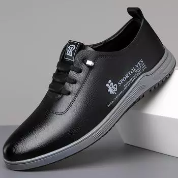 2025 новые мужские туфли для повседневного путешествия деловые кожаные туфли с мягкой подошвой мягкие кожаные чехлы для ног повседневная обувь универсальные туфли на плоской подошве 39