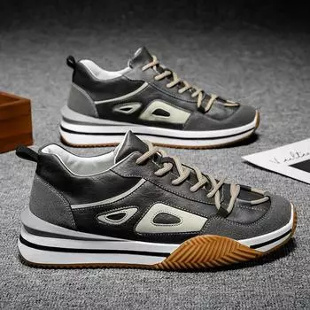 2025 новые мужские туфли, кроссовки, корейская версия, мужская трендовая обувь, универсальная удобная повседневная обувь, спортивная студенческая мужская обувь 39 чёрный