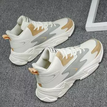 2025 новые мужские туфли на шнуровке с высоким берцем белого цвета, повседневная обувь для походов на открытом воздухе, модный тренд для подростков, беговая мужская обувь 39