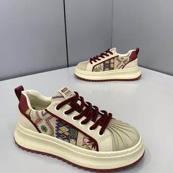 2025 новые мужские туфли-ракушки, подходящие по цвету, повседневная обувь, модная, легкая, роскошная, универсальная, спортивная обувь на платформе, мужская обувь 39