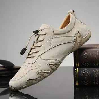 2025 новые мужские туфли весна-лето обувь ручной работы осьминог мода повседневная сетчатая обувь одна педаль шапочки обувь 38
