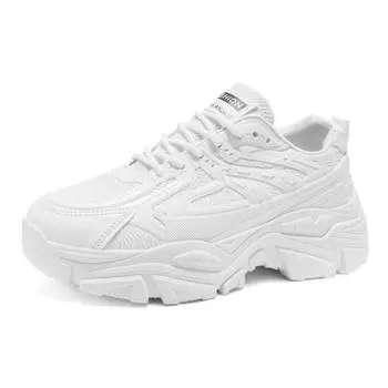 2025 новые мужские весенние универсальные повседневные спортивные модные туфли для подростков, увеличивающие рост, белые туфли в стиле старого отца в гонконгском стиле 39