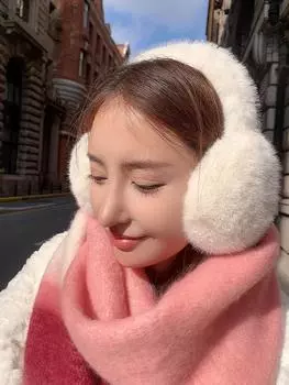 2025 Новые наушники для женщин на осень и зиму для путешествий на открытом воздухе Теплые и утолщенные наушники с мягкими защитными наушниками чёрный