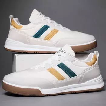 2025 новые немецкие тренировочные мужские кроссовки весенний тренд парусиновые туфли Forrest Gump мужские повседневные спортивные нескользящие маленькие белые туфли на плоской подошве 39 бежевый