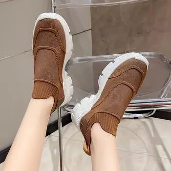 2025 новые носки вязаные папины туфли прямые продажи с фабрики 36 коричневый