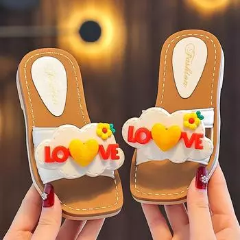 2025 Новые облачные шлепанцы для девочек и мальчиков, сандалии на мягкой подошве с перепадом высоты, летние унисекс детские тапочки 24-25 белый