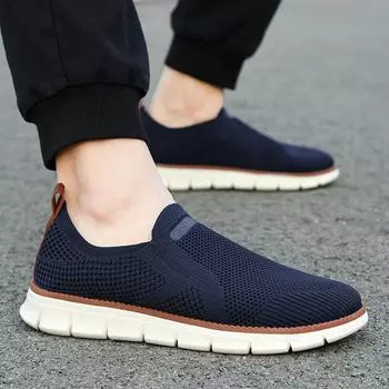 2025 новые облегающие кроссовки большого размера с плетеной подошвой, повседневные мужские туфли с одной педалью, легкие и дышащие мокасины 39 хаки