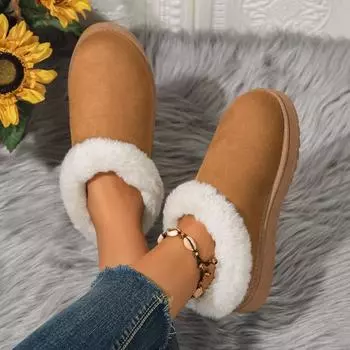 2025 Новые осенне-зимние женские ретро-ботинки с теплым плюшевым принтом, дизайнерские женские туфли на плоской подошве Bottine Botas и ботинки телесного цвета 36 жёлтый