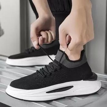 2025 Новые осенние дышащие сетчатые кроссовки Fly Woven Autumn для бега, повседневные кроссовки с мягкой подошвой для мужчин, мужская обувь 39