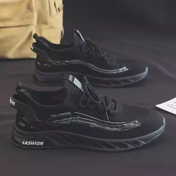 2025 новые осенние дышащие тонкие повседневные универсальные спортивные сетчатые кроссовки для бега с летающей тканой сеткой и модной обувью 39 серый