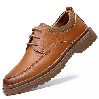 2025 новые осенние кожаные туфли мужские трендовые кожаные британские повседневные туфли мужские ретро деловые туфли корейская версия 38 хаки