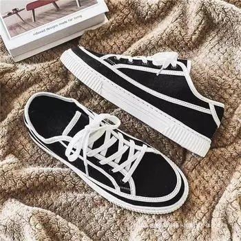 2025 новые парусиновые мужские туфли летние дышащие нишевые повседневные туфли для доски спортивные черные тканевые туфли модные туфли спот 39 чёрный