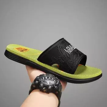 2025 новые пляжные односложные мужские летние нескользящие повседневные сандалии с толстой подошвой для мужчин 39 оранжевый