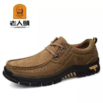 2025 новые походные ботинки для пожилых людей, походные ботинки для бездорожья из коровьей кожи первого слоя, мужская повседневная дорожная обувь из натуральной кожи 38