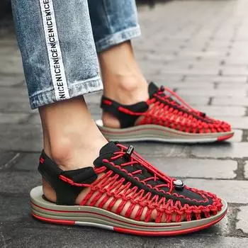 2025 новые повседневные мужские туфли весна-лето плетеные сандалии модные трендовые пляжные туфли сумка head one pedal lazy shoes 35