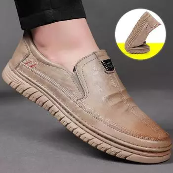 2025 новые повседневные универсальные мужские туфли для вождения ручной работы онлайн с мягкой подошвой и мягкой поверхностью из говяжьих сухожилий с одной педалью Doudou shoes 38 хаки