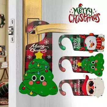 2025 Новые рождественские украшения бумажные дверные подвески Санта-Лось украшения для вечеринок реквизит дверной знак дверные ручки подвески украшения
