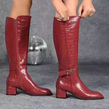 2025 Новые рыцарские супермягкие плюшевые сапоги 35 бордовый