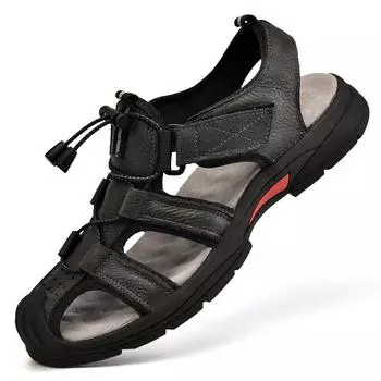 2025 новые сандалии мужские пляжные туфли повседневные спортивные летние новые износостойкие туфли с отверстиями сумка голова уличные сандалии 38