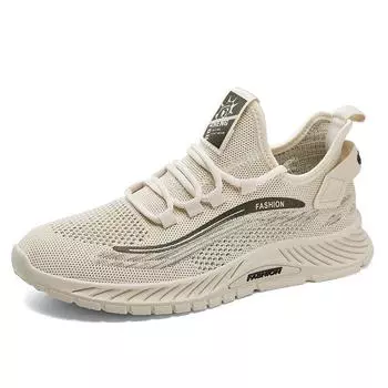 2025 новые сетчатые кроссовки для мужчин, летние дышащие сетчатые мужские тонкие спортивные повседневные сетчатые кроссовки для бега 39 бежевый