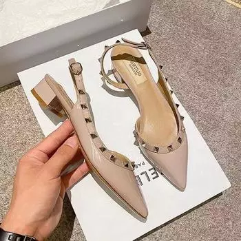 2025 новые тапочки Huajia на толстом каблуке V для дома с заклепками, классные женские туфли Willow большого размера для женщин 41-42, универсальные 35