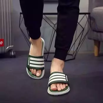 2025 новые тапочки мужские летние модные большие размеры для дома нескользящие мужские уличные пляжные классные тапочки 39 белый