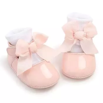 2025 Новые Туфли Для Девочек Бантик Вечернее Платье Первые Ходунки Нескользящие Нескользящие Резиновые Подошвы Обувь Для Девочек Кроватки 11cm белый
