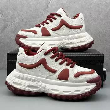 2025 новые туфли для папы, модная тенденция, мужская обувь, внутренняя высота, увеличивающая высоту, белые туфли на платформе, корейская версия, белые универсальные повседневные туфли 39