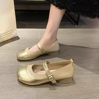 2025 новые туфли Xiaoxiangfeng Mary Jane женские мягкие подошвы не утомляют ноги сказочные нежные цвета, соответствующие слову со светлым ртом одиночные туфли 35