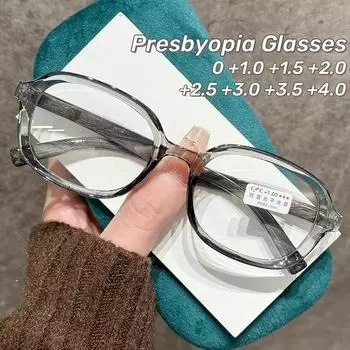 2025 Новые ультралегкие очки для чтения с деревянной основой, очки для пресбиопии для женщин, высококачественные очки для дальнего зрения с защитой от синего света 0 серый