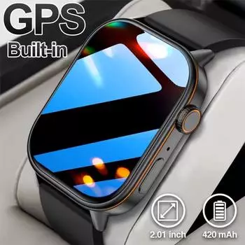 2025 Новые умные часы GPS Bluetooth Вызов голосового помощника Мониторинг здоровья Компас Спорт на открытом воздухе Модные умные часы для Android Ios