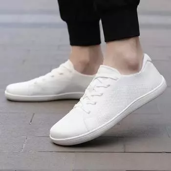 2025 Новые унисекс нейтральные легкие нескользящие мужские туфли с нулевым дном и плоским дном с широким носком в стиле минимализма босиком 36 белый