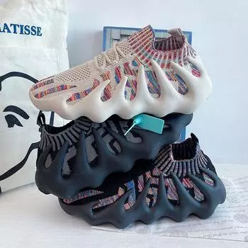 2025 новые универсальные трендовые студенческие спортивные кроссовки для бега с мягкой плоской подошвой, нескользящие, дышащие, сетчатые, женские туфли 35