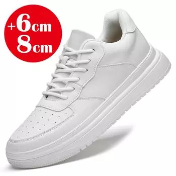 2025 Новые увеличивающие рост кроссовки для мужчин 8 см невидимые кроссовки белые кожаные спортивные Zapatillas De Hombre большой размер 46 41