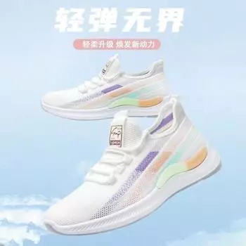 2025 новые весенне-летние повседневные спортивные туфли из хлопчатобумажной ткани, легкие и дышащие сетчатые туфли, универсальные студенческие повседневные туфли с мягкой нескользящей подошвой 36