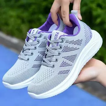 2025 новые весенне-летние женские повседневные туфли Fly Tried, дышащие туфли на плоской подошве для мам, кроссовки с мягкой подошвой 36