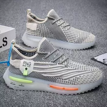 2025 новые весенние и летние туфли из мушиной шерсти модные туфли из кокоса мужская обувь на платформе повседневная спортивная дышащая студенческая желейная модная обувь 39 серый