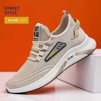 2025 новые весенние кроссовки из плетеной сетки для бега, мужская обувь, летняя дышащая повседневная обувь, спортивная обувь, универсальная модная обувь для папы 39 чёрный