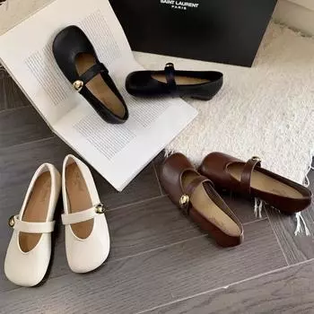 2025 новые весенние туфли на плоской подошве женские туфли Мэри Джейн вечерние туфли с юбками французские шапочки неглубокие одинарные туфли женские 35 коричневый