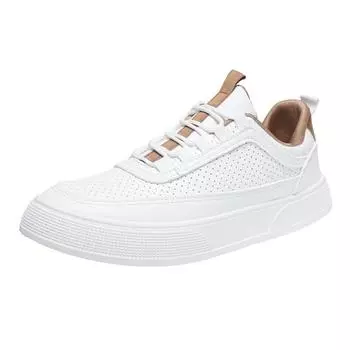 2025 новые высококачественные белые туфли для мужчин, весенние и летние дышащие ажурные белые туфли, низкие спортивные повседневные сетчатые белые туфли для скейтбординга для мужчин 39 белый