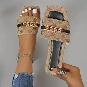 2025 Новые женские балетки, тапочки, летние, роскошные, для улицы, пляжные, женские сандалии, трендовые, дизайнерские тапочки, большой размер, шлепанцы, женские 36