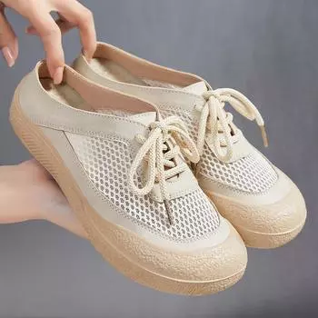 2025 Новые женские летние сандалии, дышащие тапочки без застежек, устойчивая повседневная пляжная обувь на платформе, сандалии для женщин 36