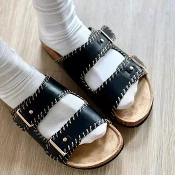 2025 Новые женские тапочки One Word с толстой подошвой Muffin Женская верхняя одежда на платформе Пляжные сандалии Женская обувь Пляжные шлепанцы 35 бежевый