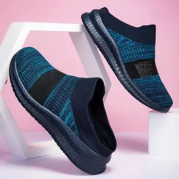2025 новые женские туфли новые носки большого размера обувь для пар дышащая плетеная обувь на мягкой подошве повседневная обувь для мам 36