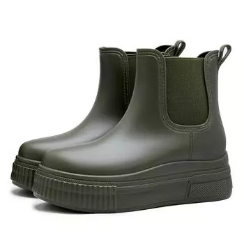 2025 Новые женские водонепроницаемые сапоги Martin Commuter Rain Boots со стелькой из ПВХ, модные водонепроницаемые сапоги, нескользящая резиновая обувь для зимнего использования 41 inner lenght (259mm) белый