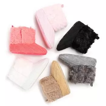 2025 Новые зимние детские зимние сапоги вязаные теплые плюшевые ботинки для новорожденных маленьких девочек и мальчиков нескользящие модные сапоги для малышей 13cm красный