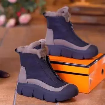 2025 новые зимние хлопковые туфли женские на платформе удобные легкие женские туфли на молнии для отдыха на открытом воздухе повседневные теплые женские сапоги 36