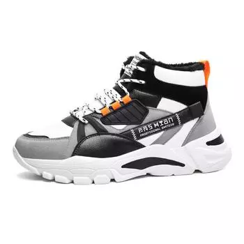 2025 новые зимние мужские высокие хлопковые ботинки, мужская модная спортивная обувь, мужская обувь из бархата, теплые хлопковые ботинки для снега 39