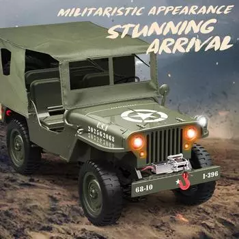2025 Новый 1:10 игрушечных машинок на радиоуправлении JJRC Jeep Off-road Vehicle, многоцелевой полноприводный военный транспорт, симулятор скалолазания, детская игрушка в подарок No canvas